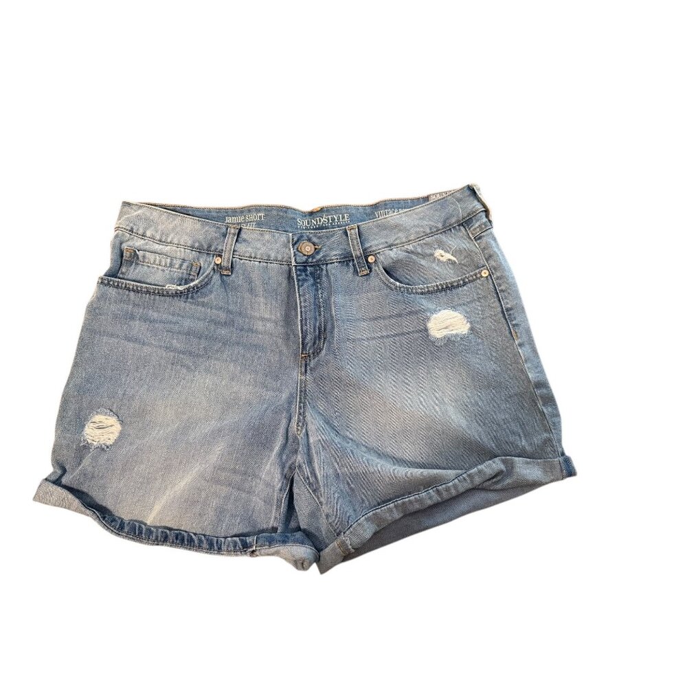 New  Vintage Reunion Jamie Short Easy Fit Distressed Denim Shorts Size 16/33